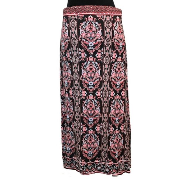 J.Jill Multicolor Print Pull-On Midi Skirt - Size Petite Small - Picture 1 of 6